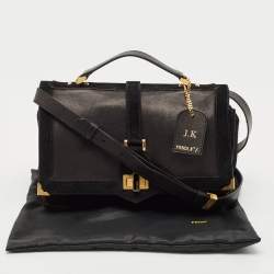 Fendi Black Leather and Suede Classico No.1 Top Handle Bag