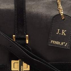 Fendi Black Leather and Suede Classico No.1 Top Handle Bag