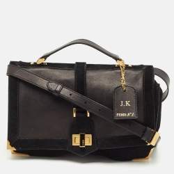 Fendi Black Leather and Suede Classico No.1 Top Handle Bag