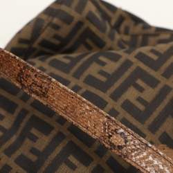 Fendi Brown Zucca Canvas and Python Embellished Mama Forever Shoulder Bag