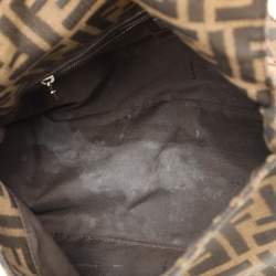Fendi Brown Zucca Canvas and Python Embellished Mama Forever Shoulder Bag