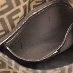 Fendi Brown Zucca Canvas and Python Embellished Mama Forever Shoulder Bag
