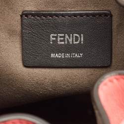 Pre Owned Fendi Pink Leather Mini F is 3D Flower Mon Tresor Bucket Bag