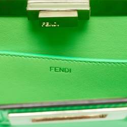 Fendi Green Brushed Leather Medium Peekaboo Cut Bag