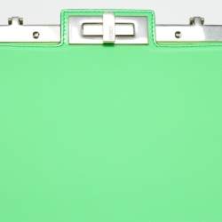 Fendi Green Brushed Leather Medium Peekaboo Cut Bag