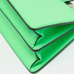 Fendi Green Brushed Leather Medium Peekaboo Cut Bag