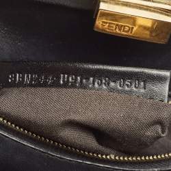 Pre Owned Fendi Black Python Mini Peekaboo Top Handle Bag