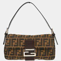 Fendi Brown Zucca Baguette Handbag 
