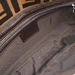 Fendi Brown Zucca Baguette Handbag 
