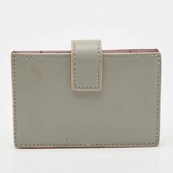 Fendi Grey/Peach Leather Accordion Card Case