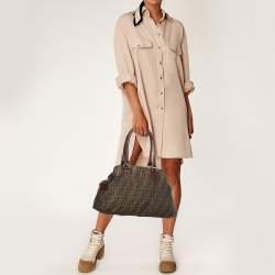 Fendi Tobacco Zucca Canvas Medium Chef De Jour Bag