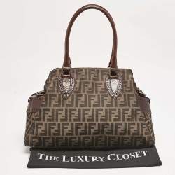 Fendi Tobacco Zucca Canvas Medium Chef De Jour Bag