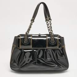 Pre Owned حقيبة فندي سوداء براءات اختراع جلدية B كتف