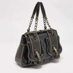 Pre Owned حقيبة فندي سوداء براءات اختراع جلدية B كتف