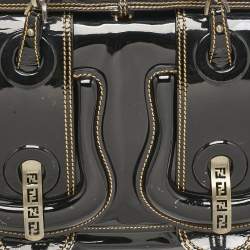 Pre Owned حقيبة فندي سوداء براءات اختراع جلدية B كتف