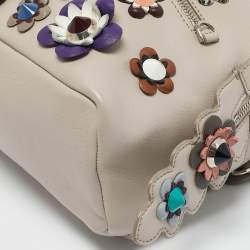 Fendi Grey Leather Mini Flowerland Backpack