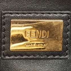 Fendi Black Leather Medium Peekaboo Top Handle Bag
