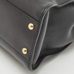 Fendi Black Leather Medium Peekaboo Top Handle Bag