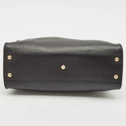 Fendi Black Leather Medium Peekaboo Top Handle Bag