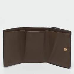 Fendi Tobacco/Black Zucca Leather Micro F Trifold Wallet