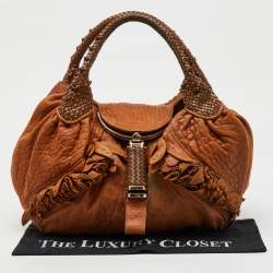 Fendi Brown Pebbled Leather Spy Bag