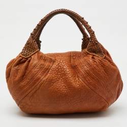 Fendi Brown Pebbled Leather Spy Bag