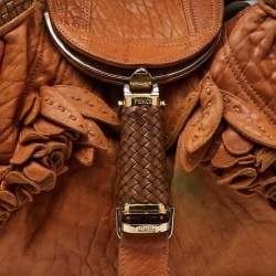Fendi Brown Pebbled Leather Spy Bag