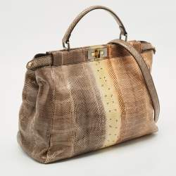 Fendi Multicolor Python Large Peekaboo Top Handle Bag