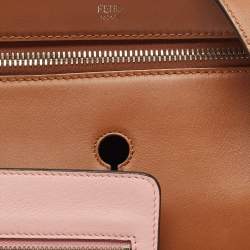 Fendi Brown Leather Dotcom Top Handle Bag