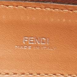 Fendi Brown Leather Dotcom Top Handle Bag