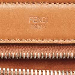 Fendi Brown Leather Dotcom Top Handle Bag