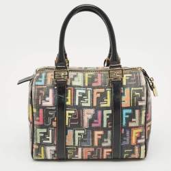 Fendi Multicolor Zucca Coated Canvas Small Forever Boston Bag