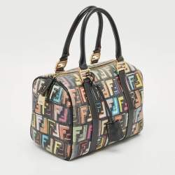 Fendi Multicolor Zucca Coated Canvas Small Forever Boston Bag