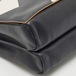 Fendi Black Leather Large Color Block Claudia Shoulder Bag