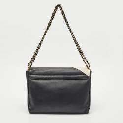 Fendi Black Leather Large Color Block Claudia Shoulder Bag