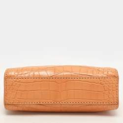 Fendi Brown Crocodile Micro Peekaboo Top Handle Bag