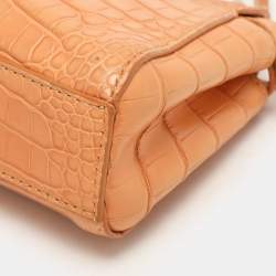 Fendi Brown Crocodile Micro Peekaboo Top Handle Bag