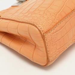 Fendi Brown Crocodile Micro Peekaboo Top Handle Bag