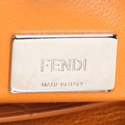 Fendi Brown Crocodile Micro Peekaboo Top Handle Bag
