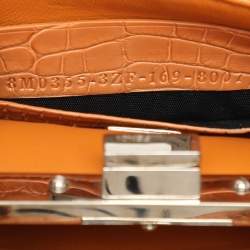 Fendi Brown Crocodile Micro Peekaboo Top Handle Bag