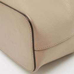 Fendi Beige Leather Mini Mon Tresor Drawstring Bucket Bag