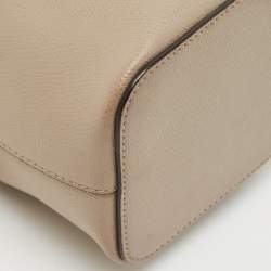 Fendi Beige Leather Mini Mon Tresor Drawstring Bucket Bag