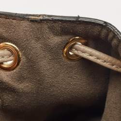 Fendi Beige Leather Mini Mon Tresor Drawstring Bucket Bag