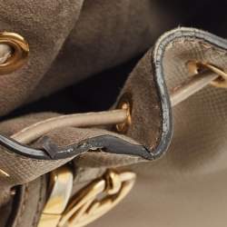Fendi Beige Leather Mini Mon Tresor Drawstring Bucket Bag