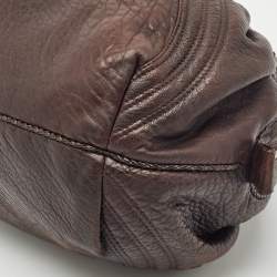 Fendi Dark Brown Pebbled Leather Baby Spy Bag
