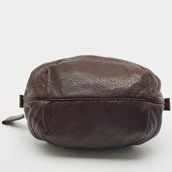 Fendi Dark Brown Pebbled Leather Baby Spy Bag