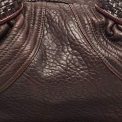 Fendi Dark Brown Pebbled Leather Baby Spy Bag