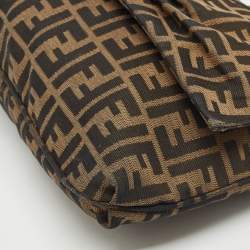 Fendi Tobacco Zucca Canvas and Patent Leather Mia Flap Shoulder Bag