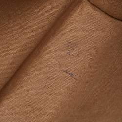 Pre Owned Fendi Tobacco Pequin Stripe Canvas Large Claudia Shoulder Bag
