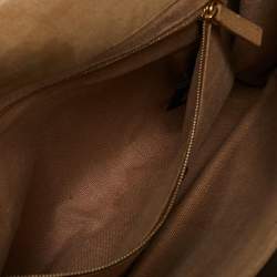 Pre Owned Fendi Tobacco Pequin Stripe Canvas Large Claudia Shoulder Bag